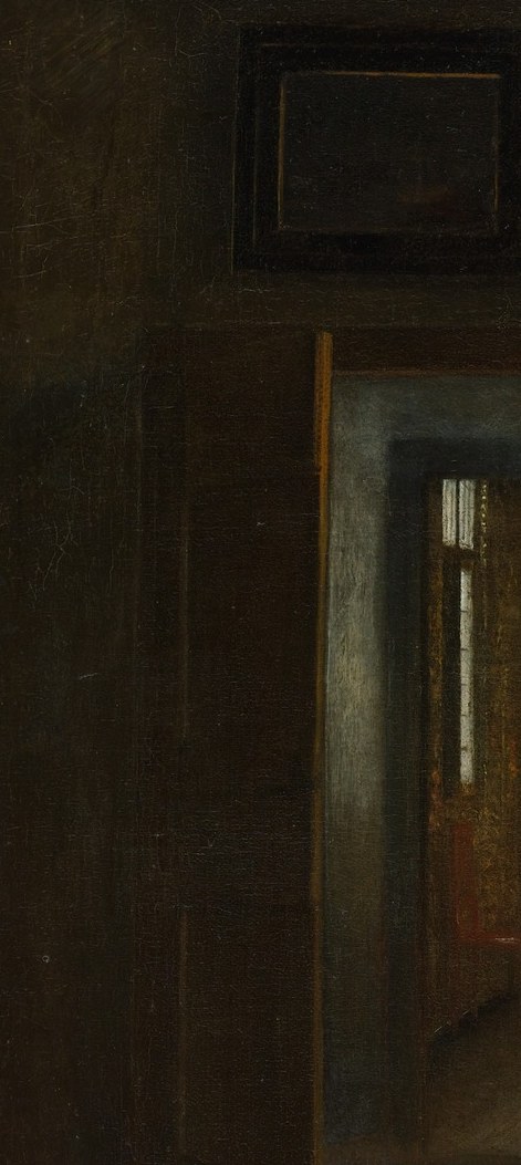 Through the doorway: a second room, lined with gold.