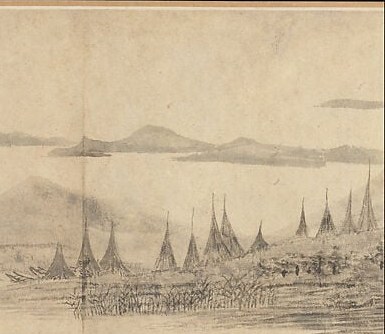 The scroll's closing movement mirrors the left cliff , mountains bookend the open water, giving the composition a sense of embrace. The layering here is looser, suggesting the artist's hand relaxing at journey's end.
