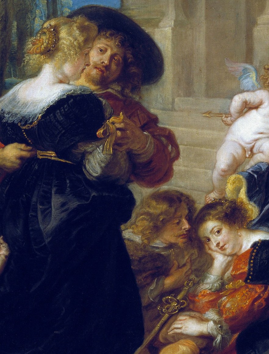 Look at these two figures, lost in conversation.