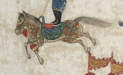 Look at the energy in the horse's extended legs.