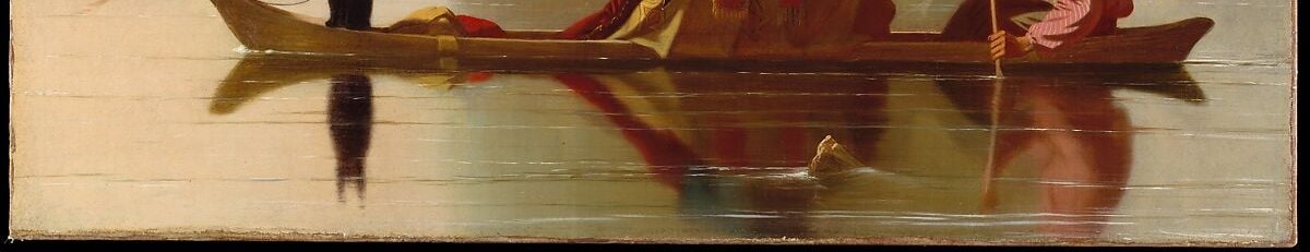 Bingham's technical showpiece: the reflections are almost undisturbed, freezing the scene in amber. The stillness makes the Missouri feel timeless, not dangerous.