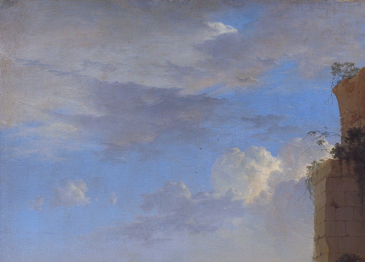 The interplay of light and shadow in the sky adds dynamism and a sense of changing weather.