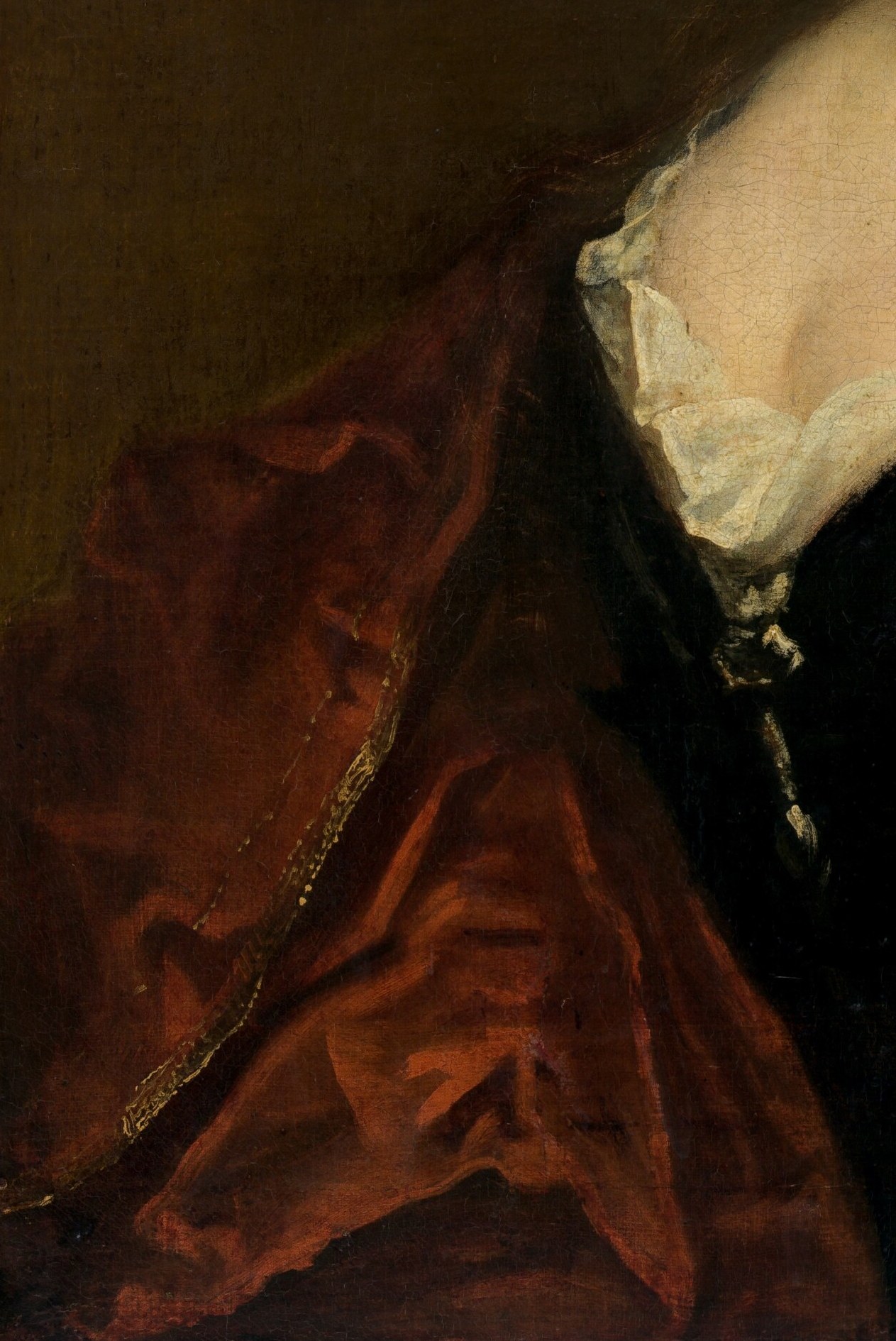 The crimson silk: read the brushwork.