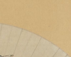 His face is flushed. Hokusai caught the exact moment.