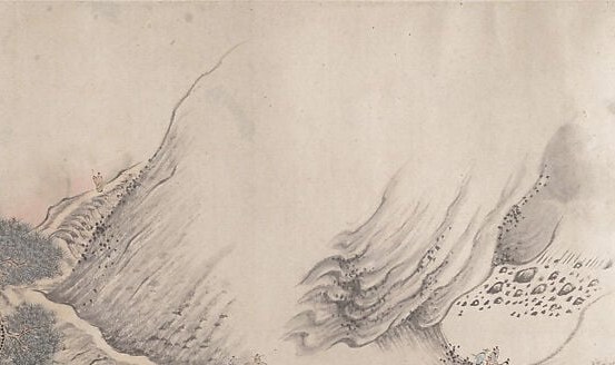 These pale peaks echo the 'axe-cut' strokes of the Northern Song.