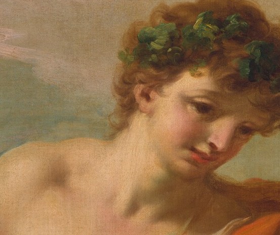 Then, Bacchus, god of wine, finds her.