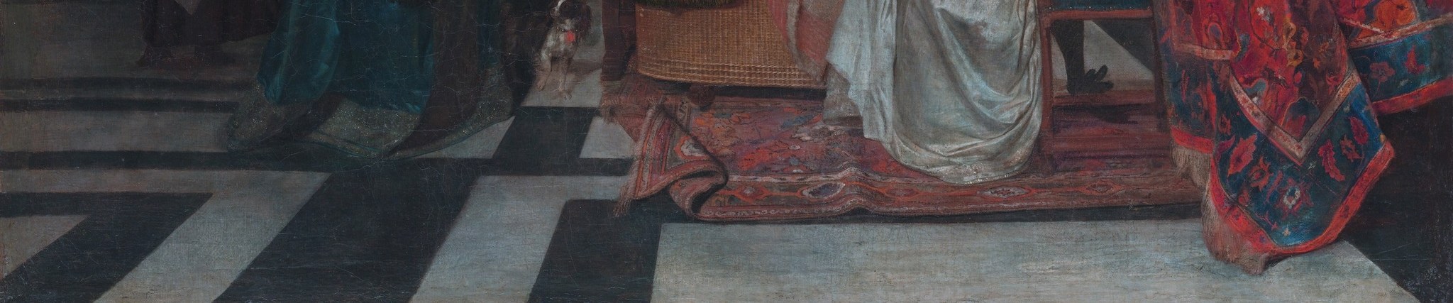 Identifies the setting as modeled on Amsterdam's new Town Hall Council Chamber , a deliberate status elevation hiding in plain sight on the floor