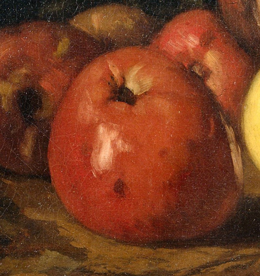 So, his apples are not perfect, idealized fruit.