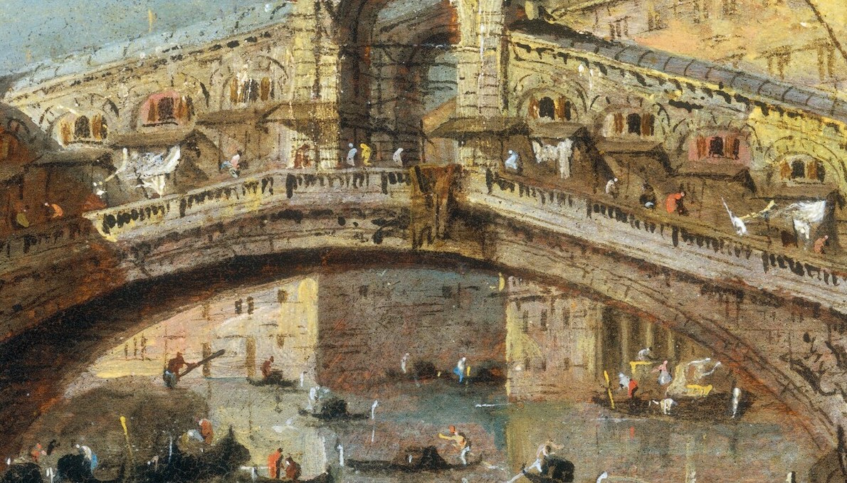 They captured the Rialto on a bright afternoon, clouds gathering.