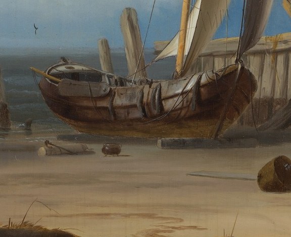 Its weathered state and prominent position suggest stories of past voyages and the power of the sea.