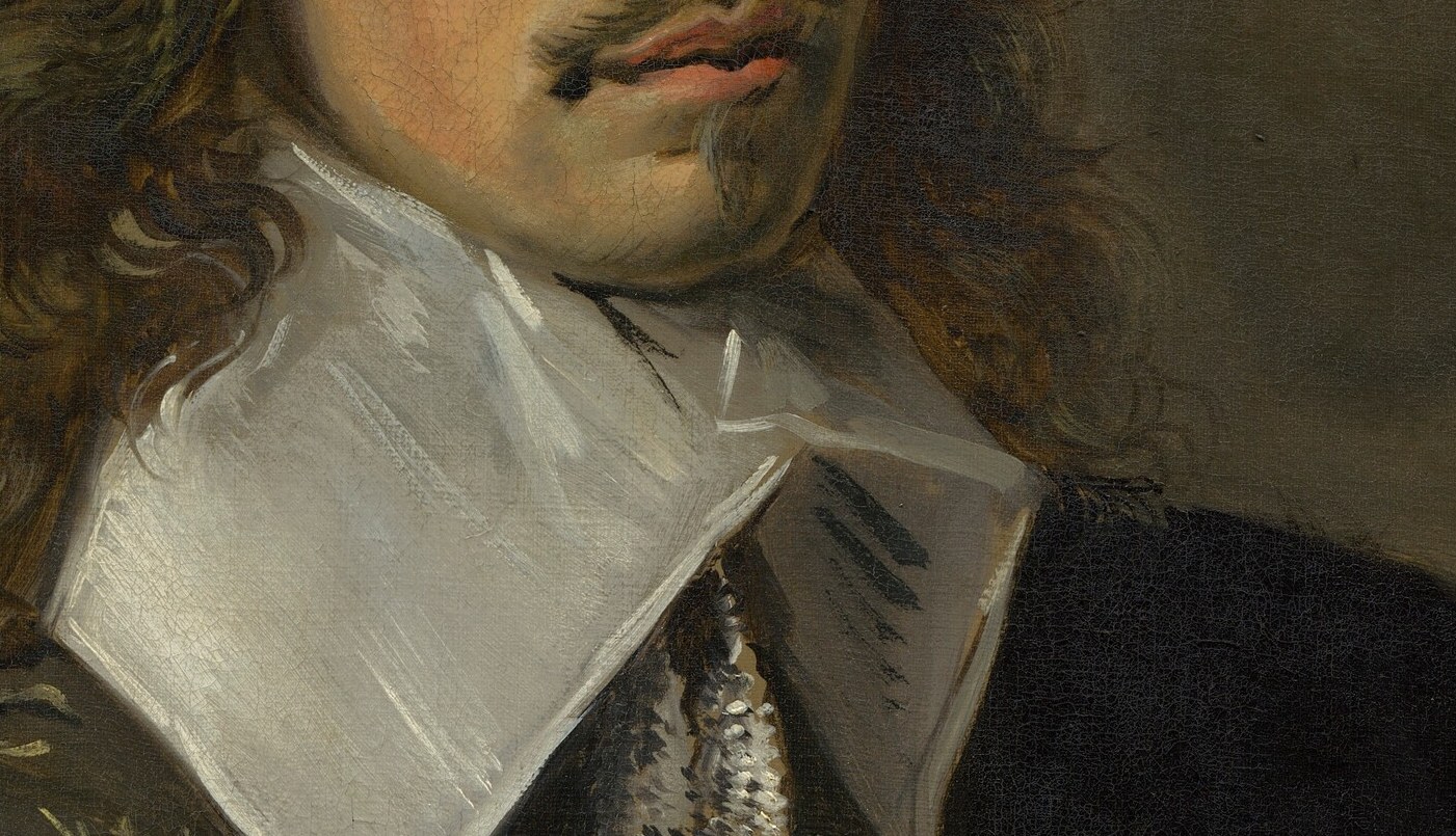 His collar is not painted thread by thread. Hals slashed it in with a loaded brush.