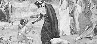 The central figure gestures toward the pursuit of knowledge.