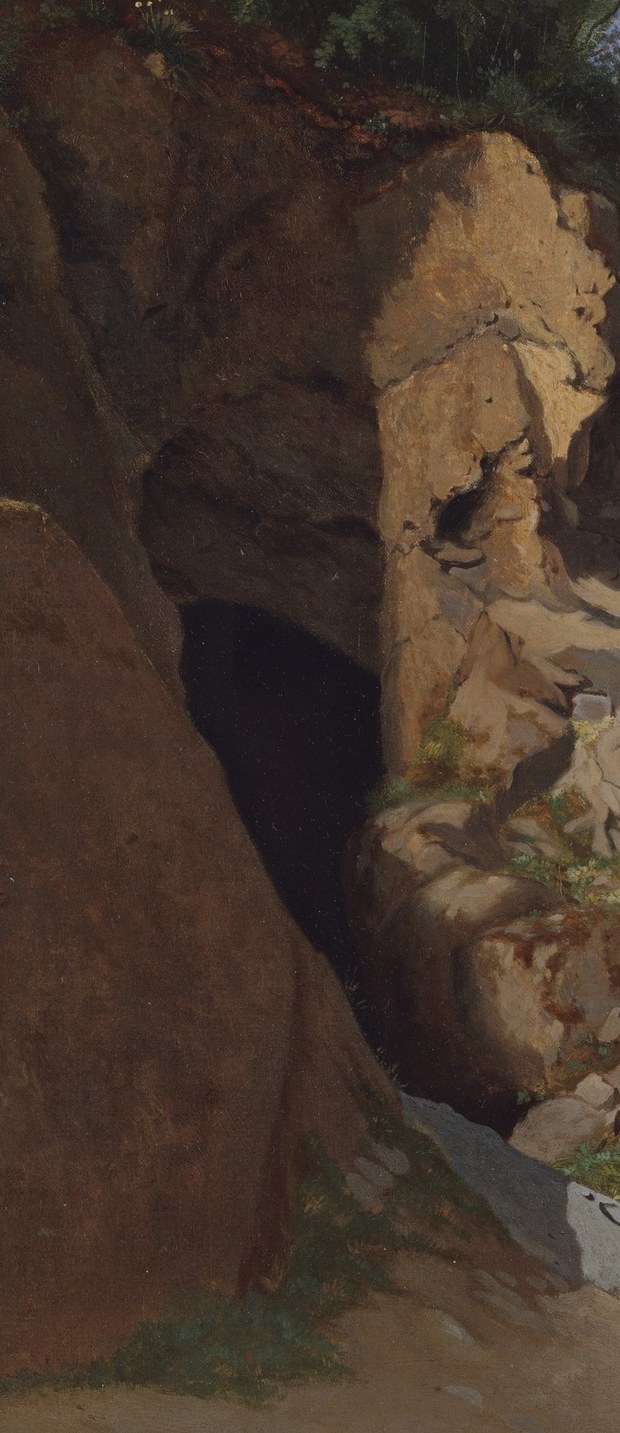 The artist used light and shadow to create deep, realistic forms.