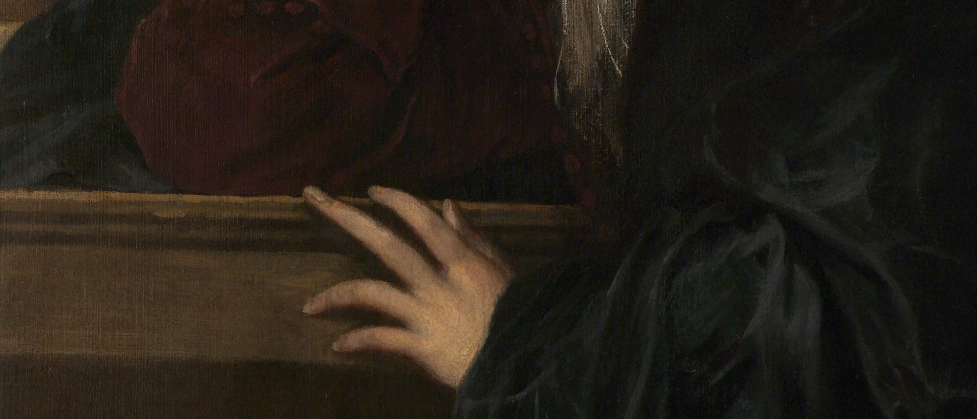 The pose is stolen from a Titian. A power move.