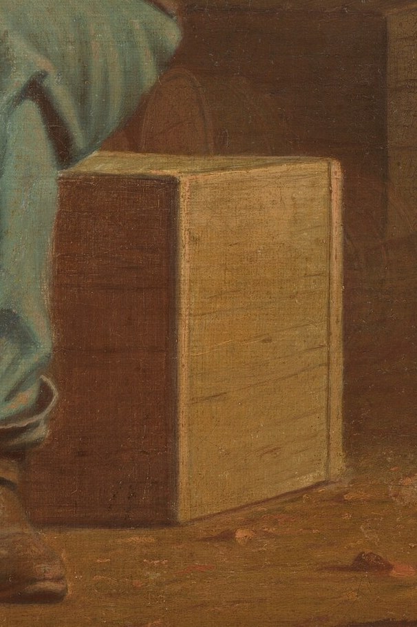 He hollowed out a wall niche behind the canvas.