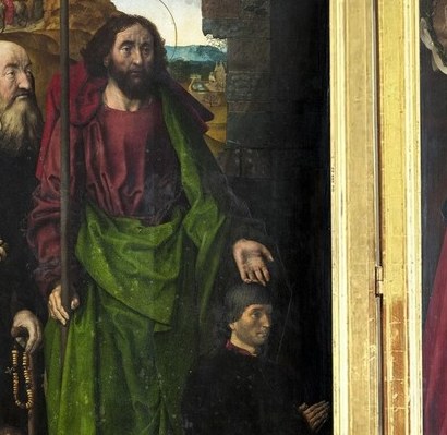 The central figure gestures, a commanding, divine presence.