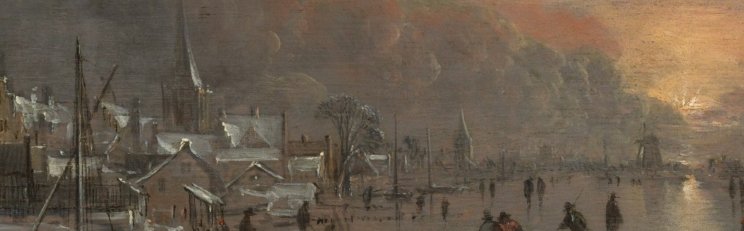 The frieze-like row of figures in silhouette against the bright ice demonstrates van der Neer's mastery of tonal contrast and gives the painting its documentary sweep.
