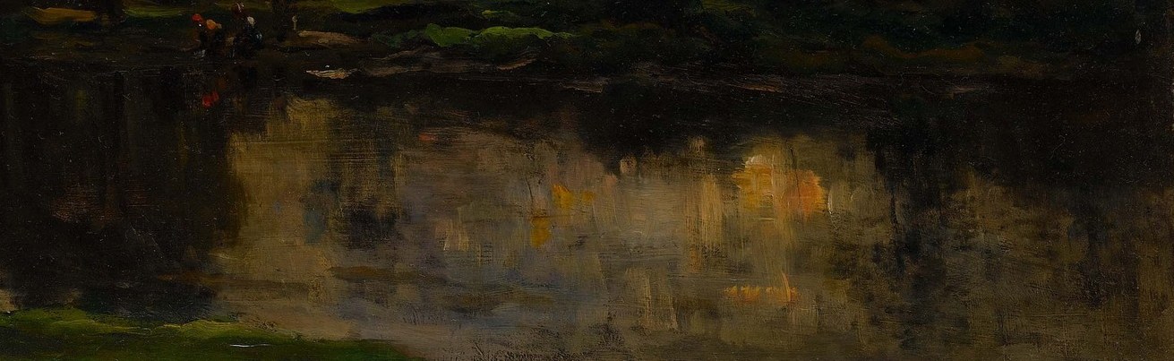 Notice how the water mirrors the light, not just the forms.