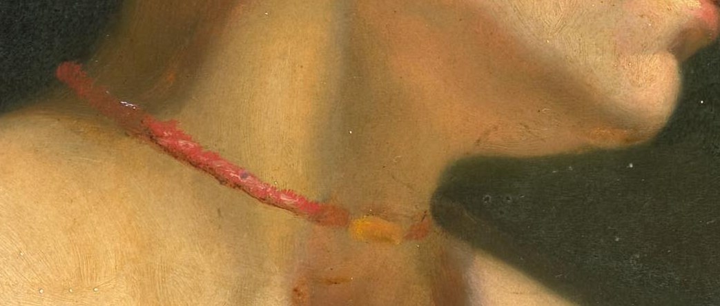 Notice how the coral beads cast a red glow.
