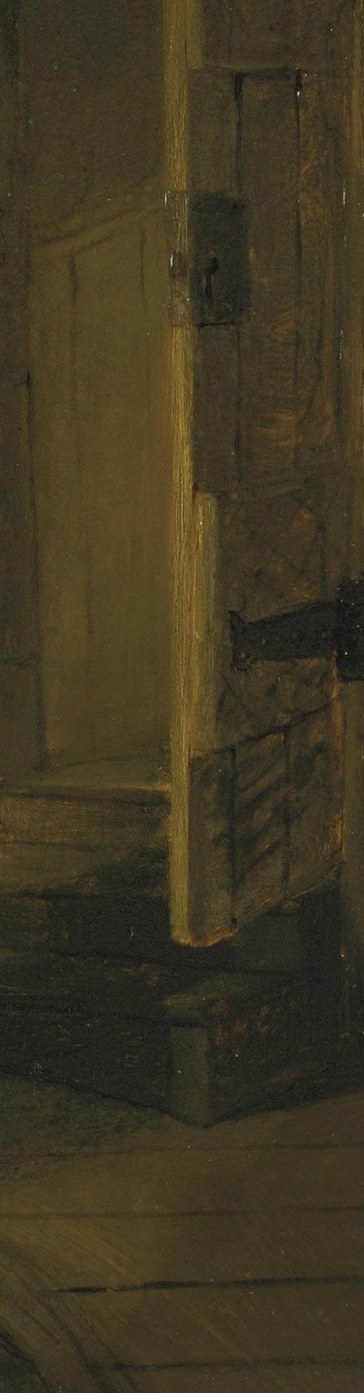 See how light from an unseen doorway illuminates her face?