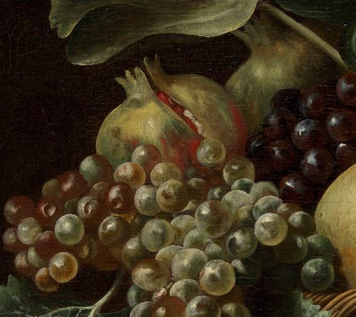 Look at the grapes. Light passes through each translucent berry.