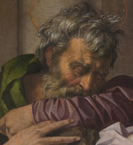 His weary, downcast expression suggests wisdom, protection, and perhaps foreboding.