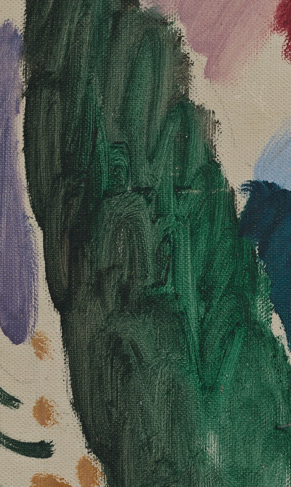 The impasto technique here creates a tactile quality, giving the tree form a rough, textured appearance.