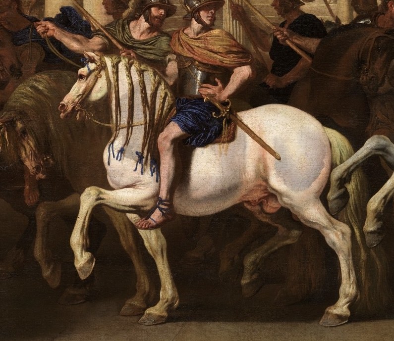 Aniello Falcone painted this action-packed scene in 1640.