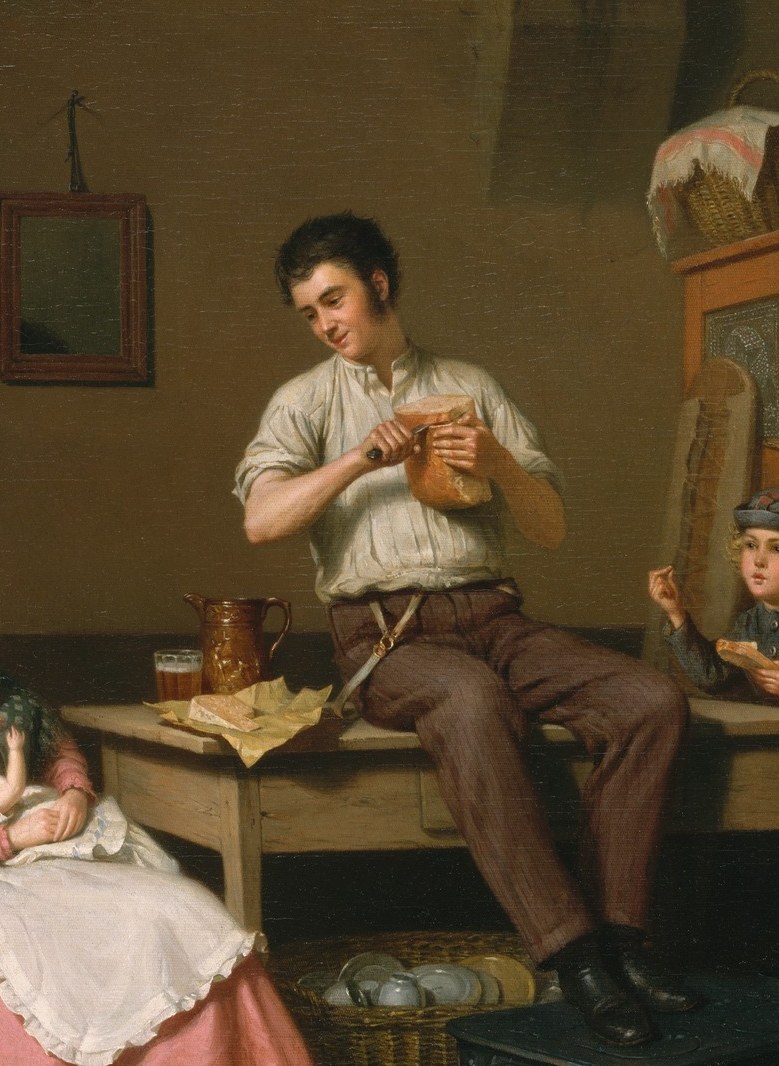 An unexpected act of joy amid disorder , playing music while unpacking signals this family's spirit; the flute is a narrative counterpoint to domestic chaos