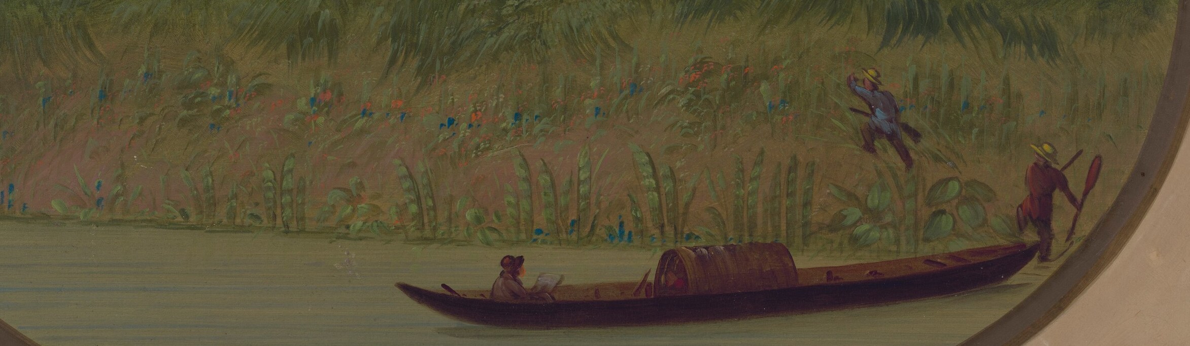 These elements define the transition between the water and the land, adding texture and detail to the foreground.