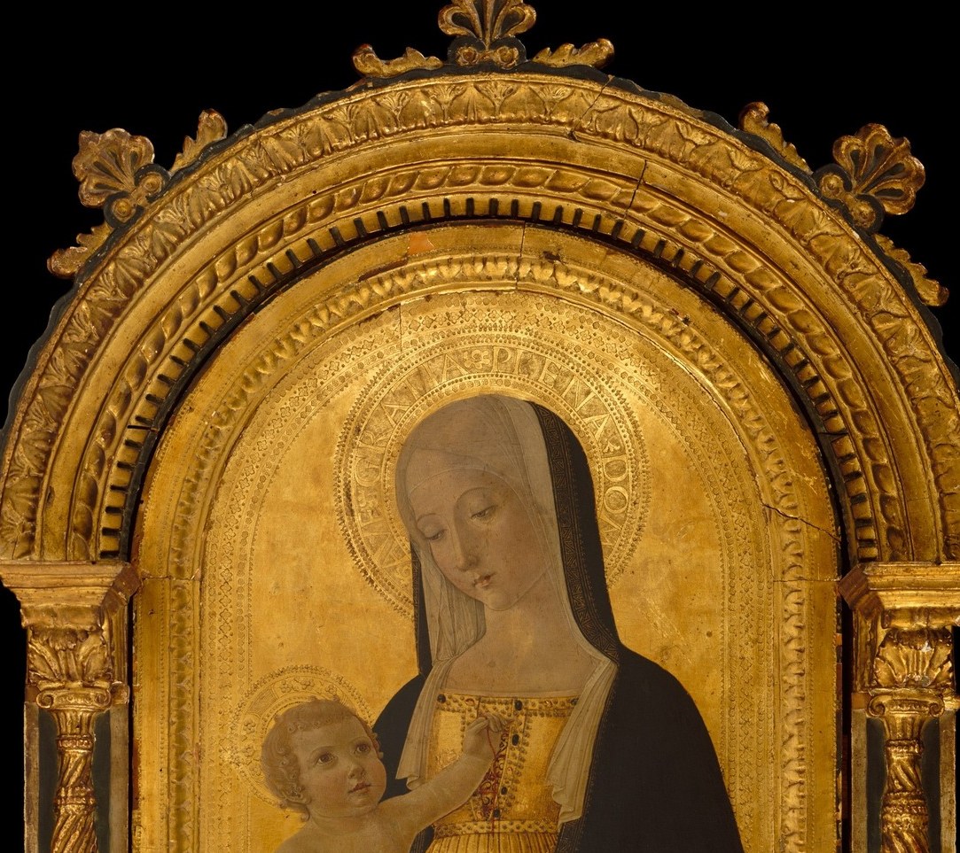 He surrounds Mary with pure gold leaf.