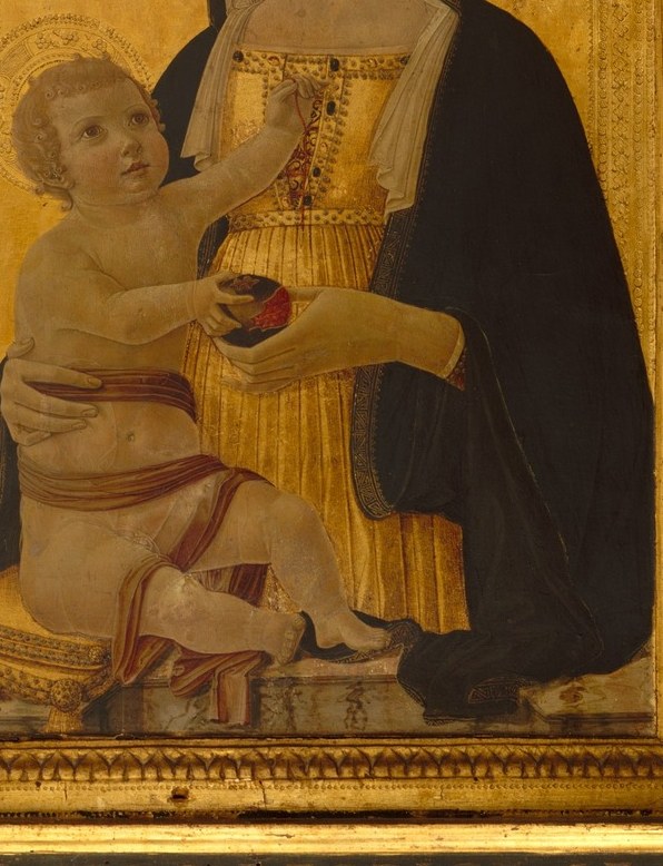 And the red cloth under the child? That is the Passion, already waiting.