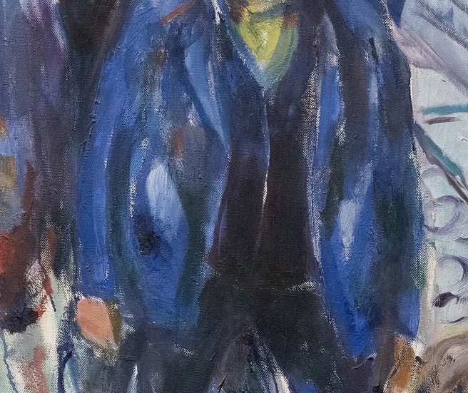 Look at the thick strokes of paint on this jacket.