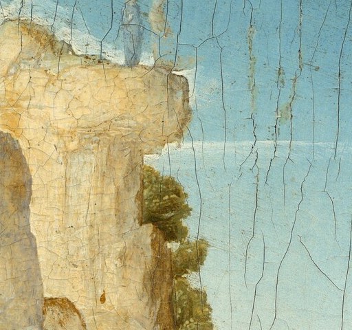 Calm, self-possessed expression of refusal , the emotional axis of the entire scene; Flemish precision captures every plane of the face.