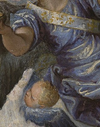 Look at the angel’s symbolic skull.