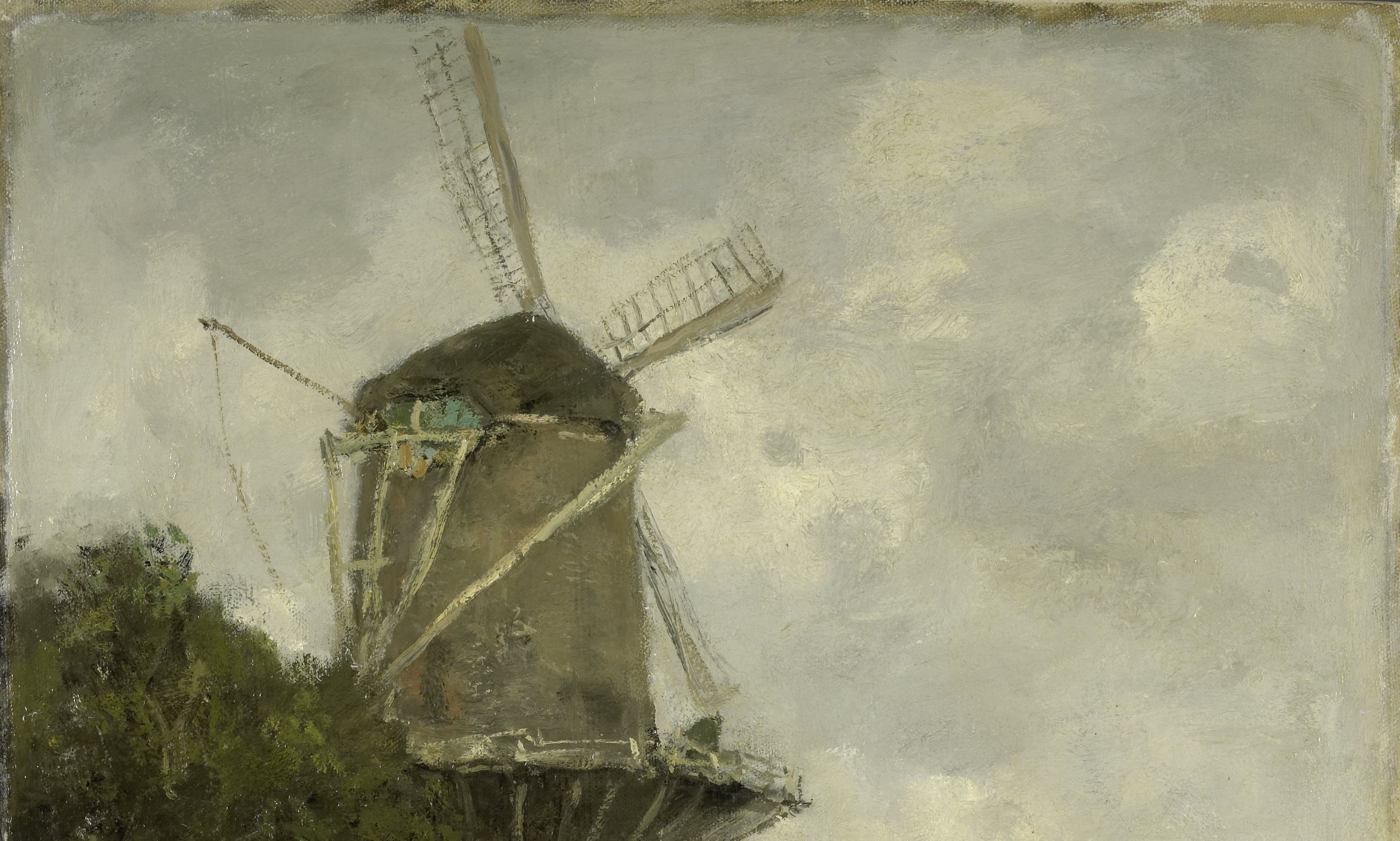 He often painted windmills and atmospheric skies.