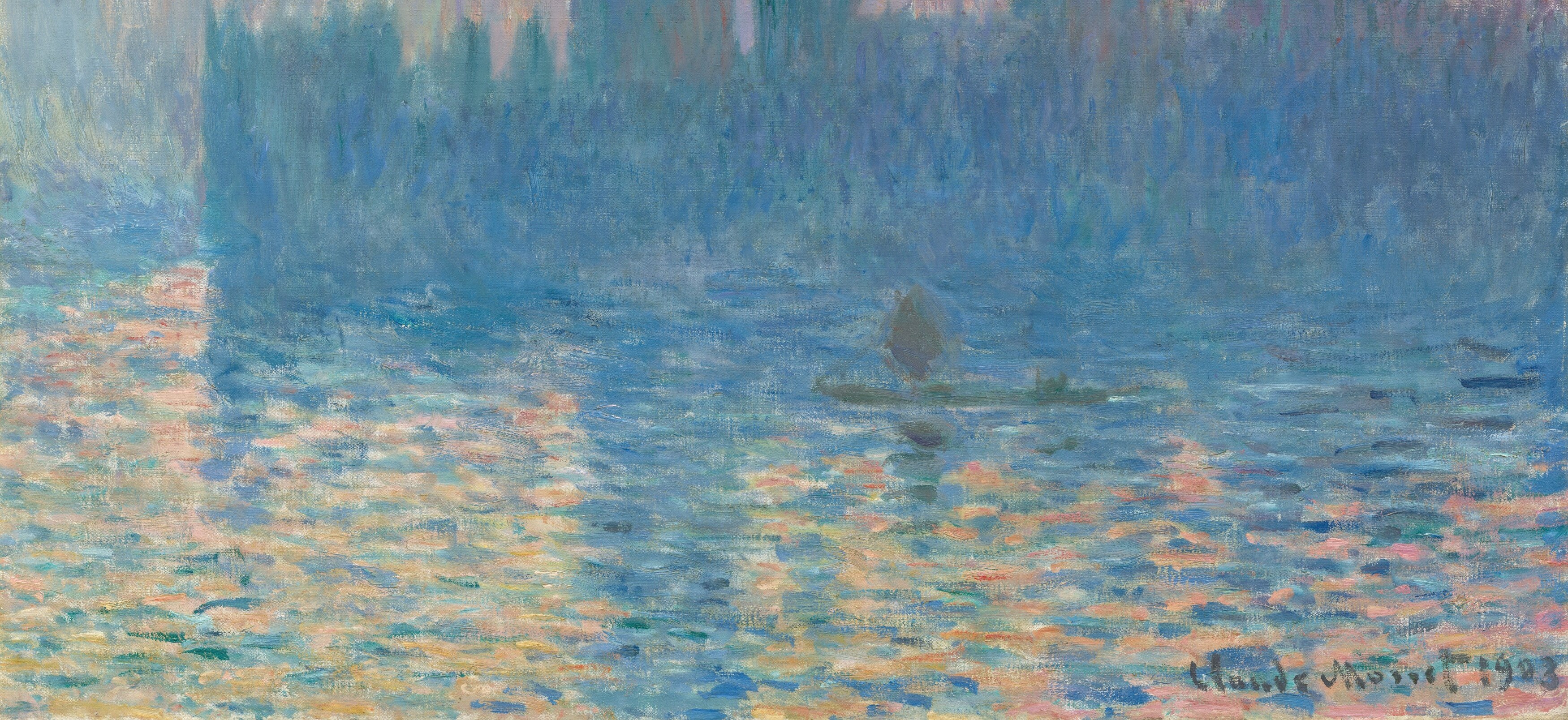 The river reflects the last, fleeting moments of sun.