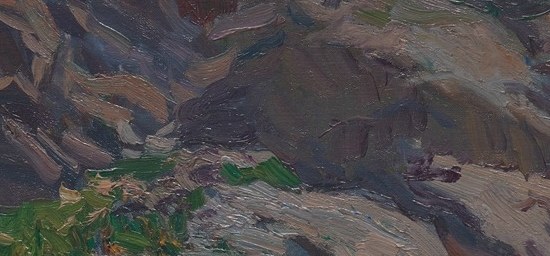 He used thick, visible brushstrokes to show the rugged landscape.