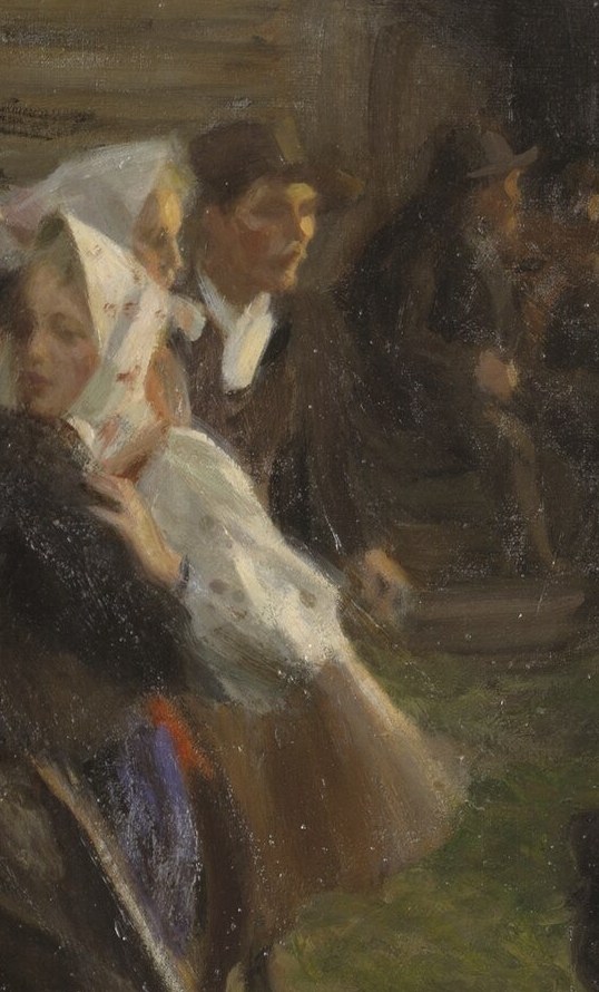 Her white headdress means she is not yet married.
