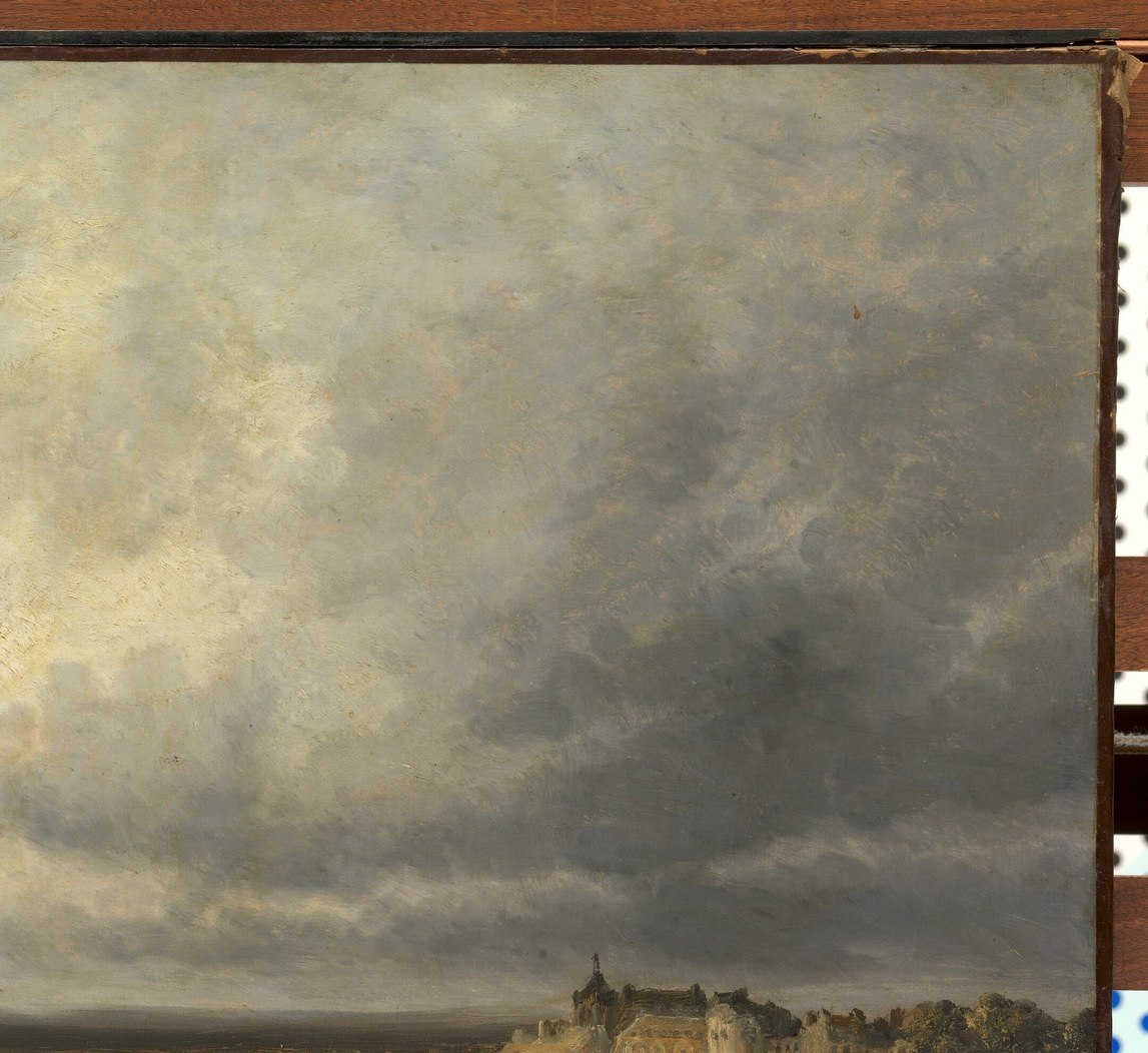 Michel's loose brushwork makes the sky feel alive.