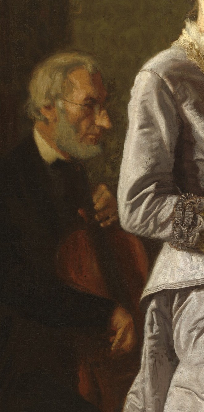 This man, with his glasses and beard, listens like a patron.