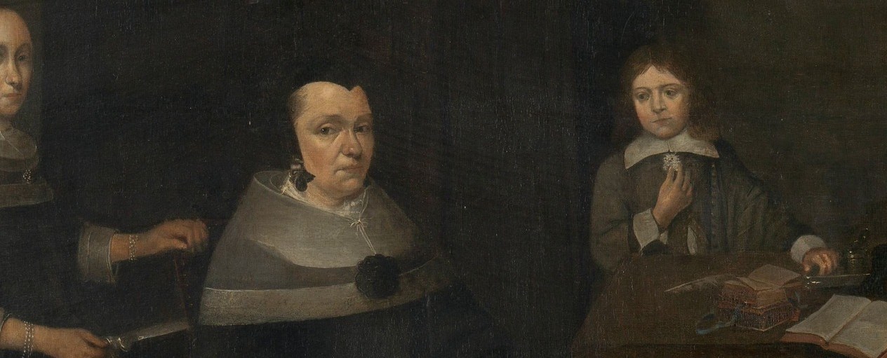 The painter, Caspar Netscher, specialized in depicting rich fabrics and detail.