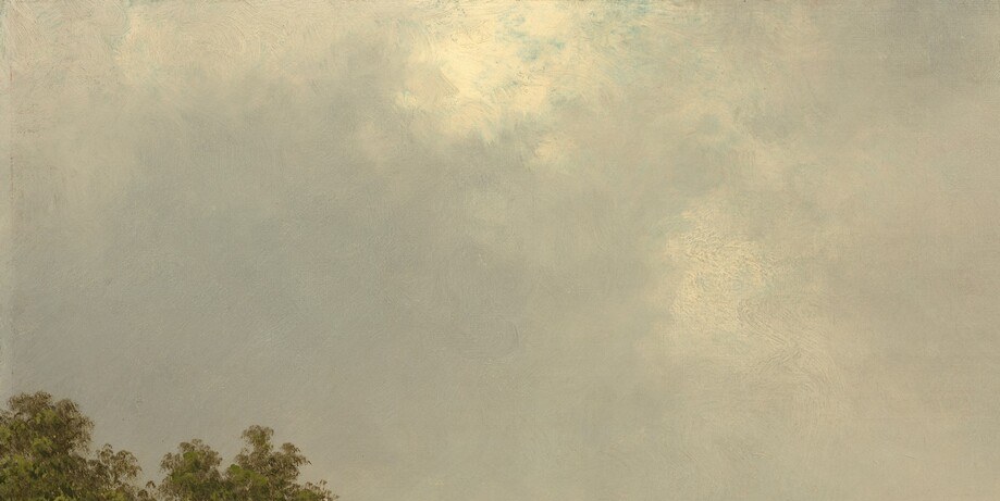 Heade's clouds are meteorologically attentive , flat-bottomed fair-weather cumulus built on a sharp inversion layer, painted with structural precision unusual for the period