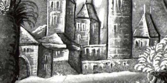 This castle, with its imposing towers, exists only in his mind.