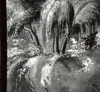 Yet, notice the tropical palms, a detail from distant lands.