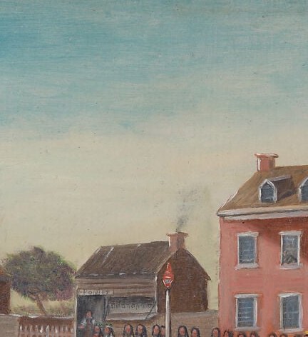This whole scene was painted on a sheet of slate paper.