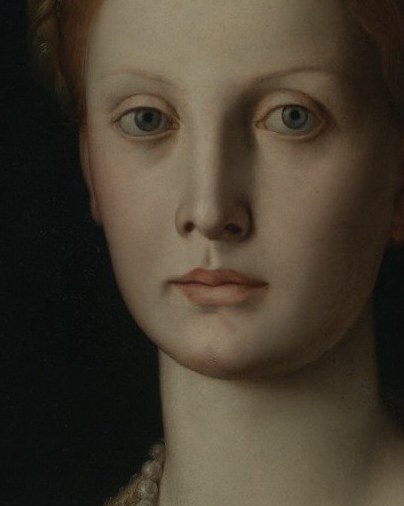 It was painted by Bronzino as a companion to his portrait.