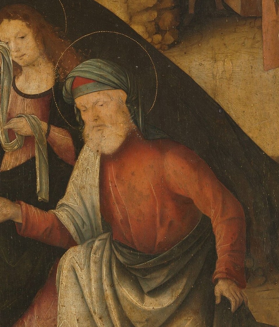Mary Magdalene cradles his lifeless head in her lap.