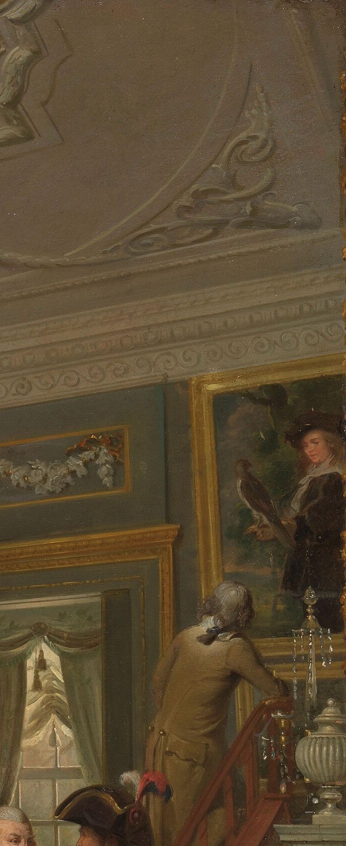 Mirrors the left wall, completing the sense of total enclosure by art , nowhere the eye can rest without landing on a masterwork