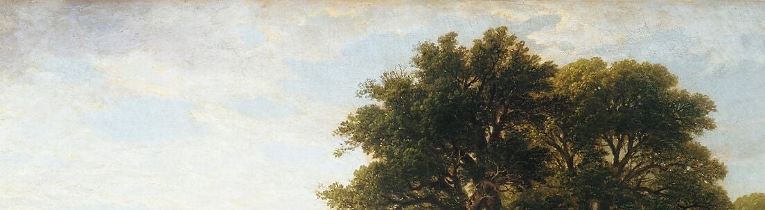 The sky's soft gold signals the late-summer late-afternoon hour described in contemporary accounts; it bathes everything below in the same tonal warmth , the light source that makes the scene feel lived-in.